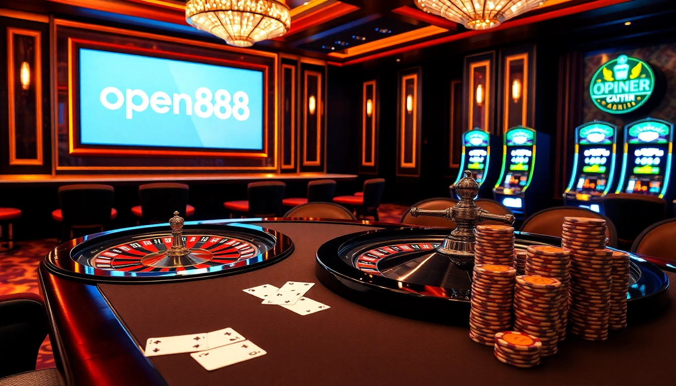 Engaging in a vibrant open88 casino experience with elegant gaming tables and lively atmosphere.