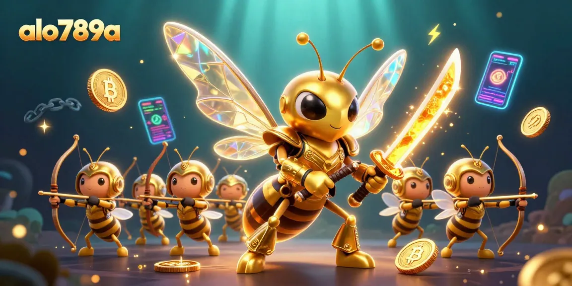 Engage in thrilling gameplay with alo789a's immersive 3D casino scene featuring a hornet samurai and NFT motifs.