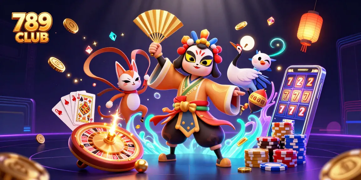 Experience the thrill of 789 CLUB with vibrant characters and dynamic casino elements in a spectacular 3D scene.