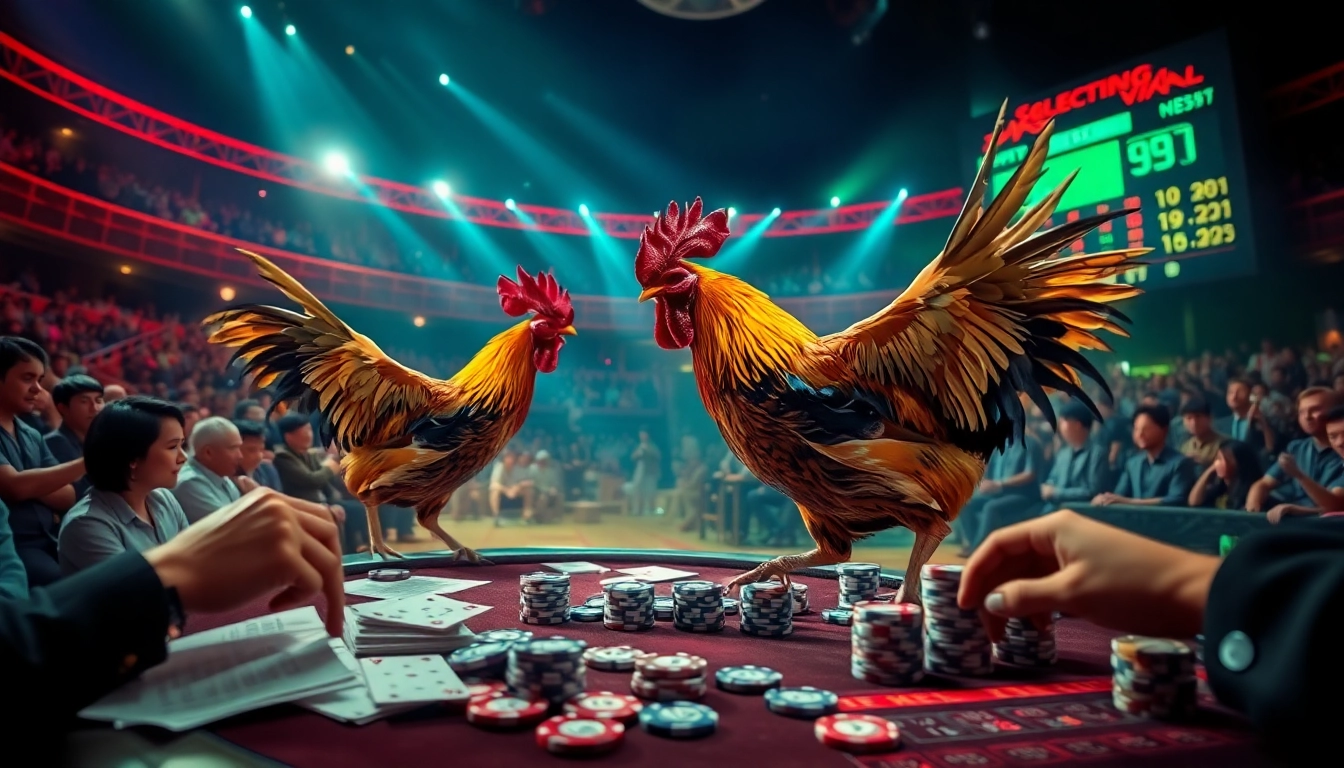 Watch an exhilarating Đá gà 8KBET match with intense action and real-time betting excitement.