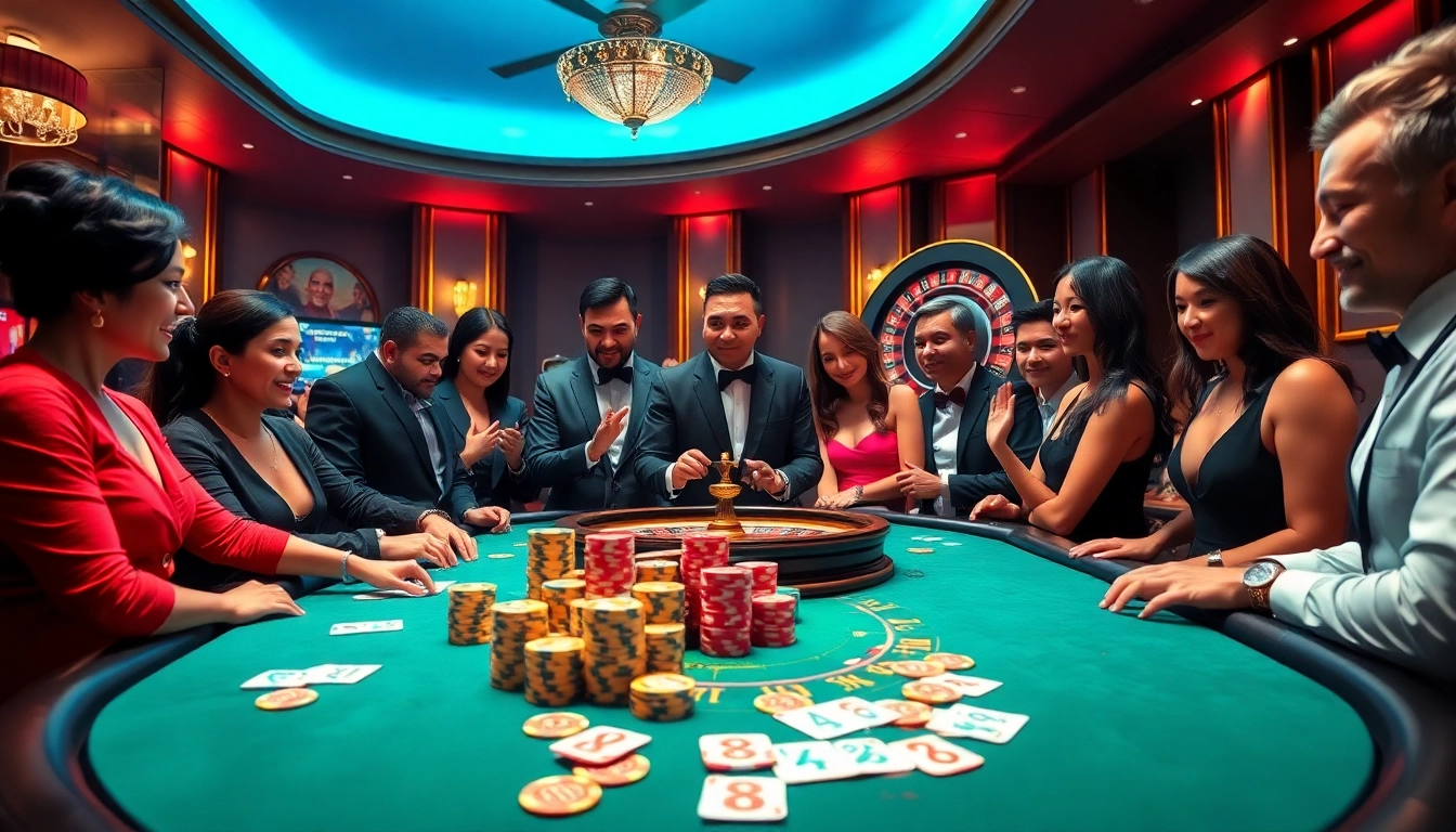 Exciting poker game scene at uu88 .com showcasing luxury and high-stakes play.
