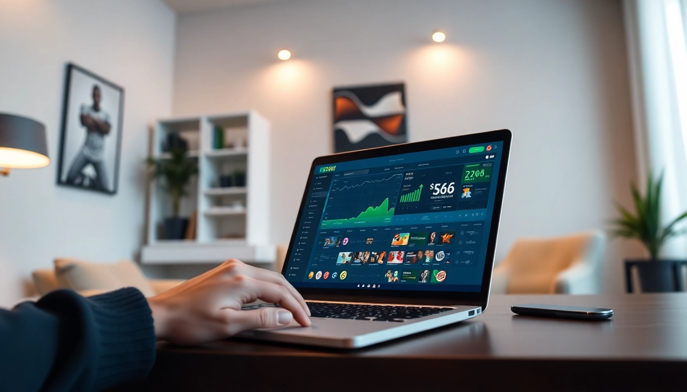S666.nyc online gambling platform showcased on a modern laptop in a cozy home office setting.